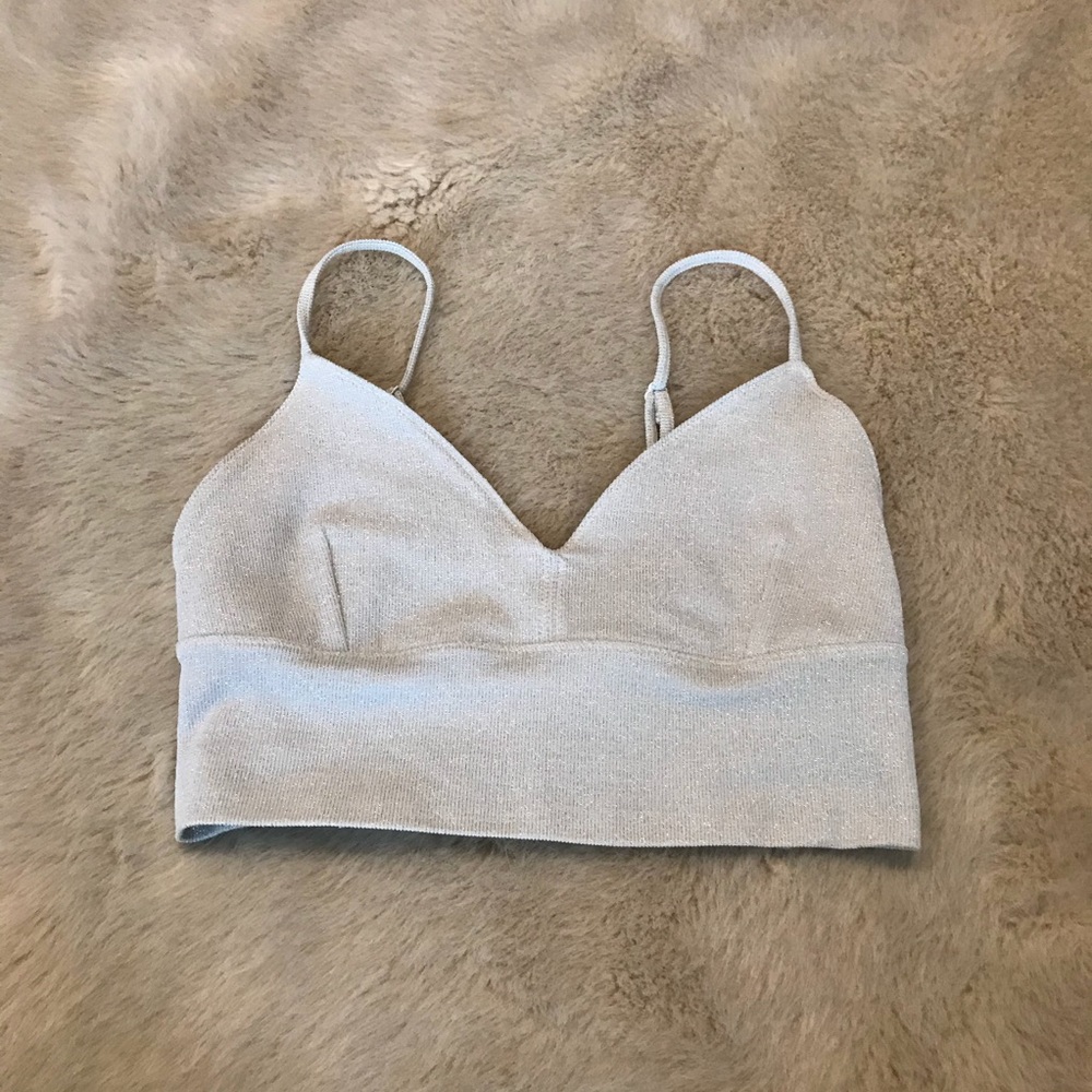 Silver blue Bralette Crop Top